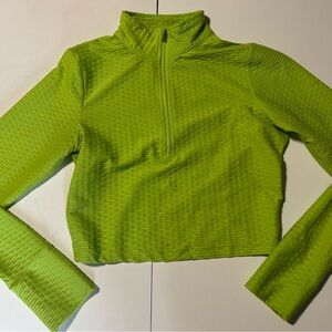 Vibrant Green Women's Quarter-Zip Top
